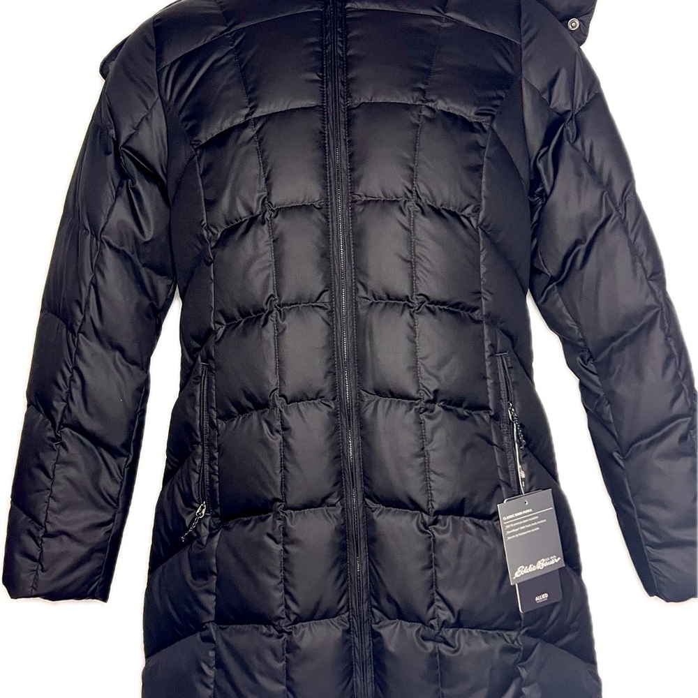 Eddie Bauer Jacket classic Down Parka ,Secure zip hand warmer pocket ,Size S OBO